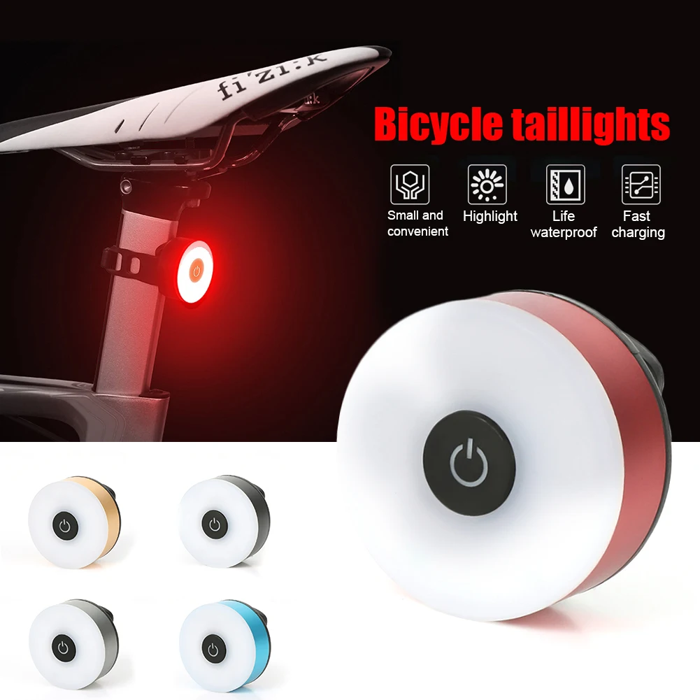 

Mini LED Bicycle Tail Light USB Chargeable Bike Rear Lights IPX5 Waterproof Safety Warning Cycling Light Helmet Backpack Lamp