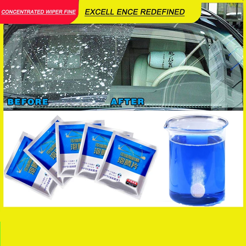 

300 шт. (1 шт. = 4 л), стеклоочиститель для лобового стекла автомобиля, мойка автомобиля, сплошной очиститель, компактный шипучий лист, стеклоочи...