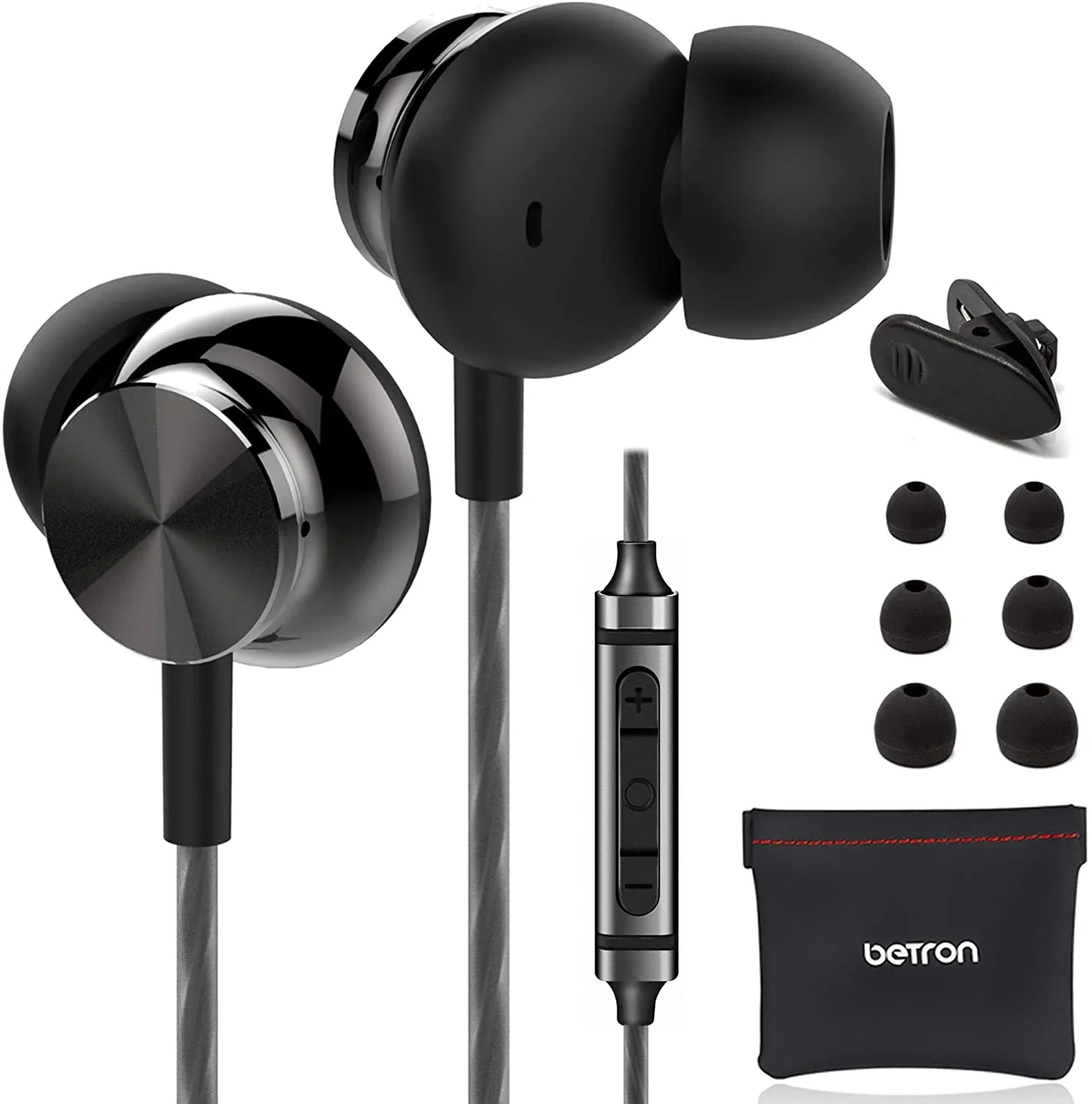 

Betron BS10VC Earphones Microphone Headphones Volume Control Noise Isolating