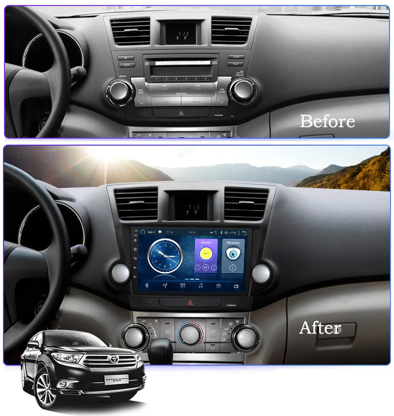 Автомобильный мультимедийный плеер экран 10 1 дюйма Android 8 GPS-навигация для Toyota