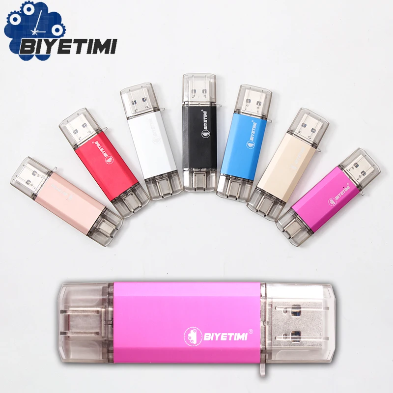 Usb-флеш-накопитель Biyetimi Type-c для телефона и компьютера 3 0 дюйма 32 ГБ 64 128 256