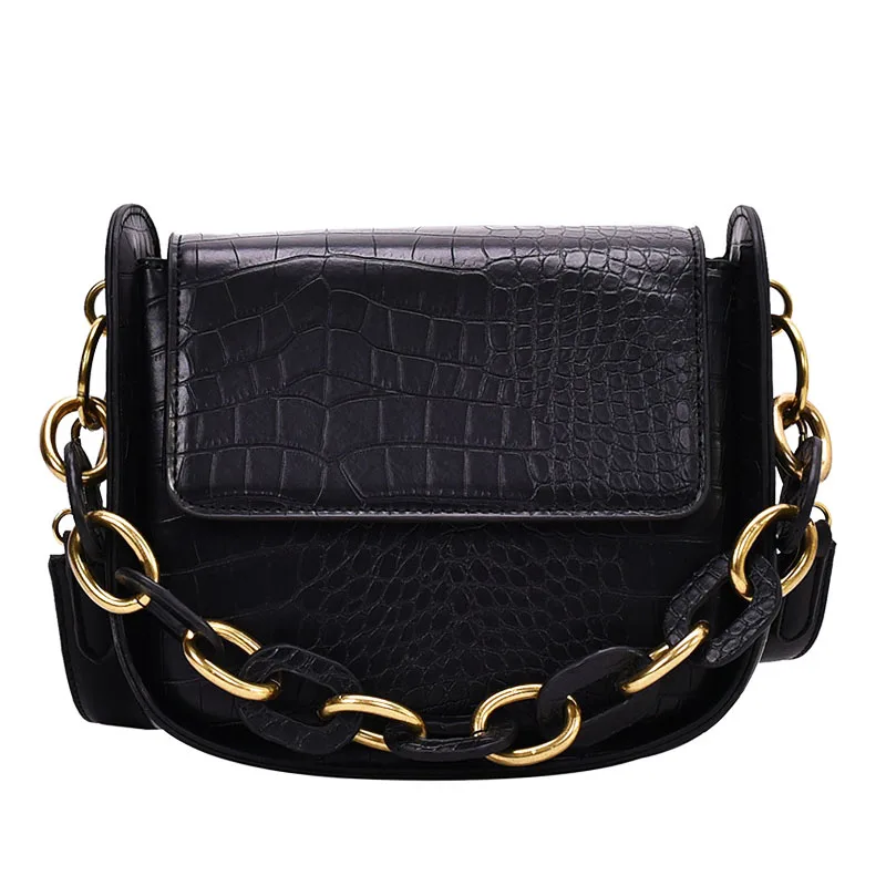 

Pattern PU Alligator Leather Small Crossbody Bags For Women 2021 Trend Chain Design Shoulder Bags Female Fashion Casual Handbags