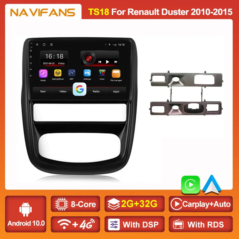 Автомобильный радиоприемник 6G + 128 ГБ Android 11 для Renault Duster 1 2010-2015 Nissan terrano 2014-2020