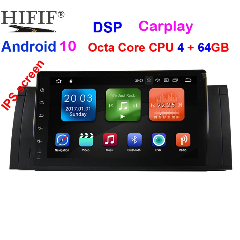 Автомобильный радиоплеер DSP 9 &quotAndroid 10 Восьмиядерный 4 + 64G магнитола 4G Wifi для BMW E39