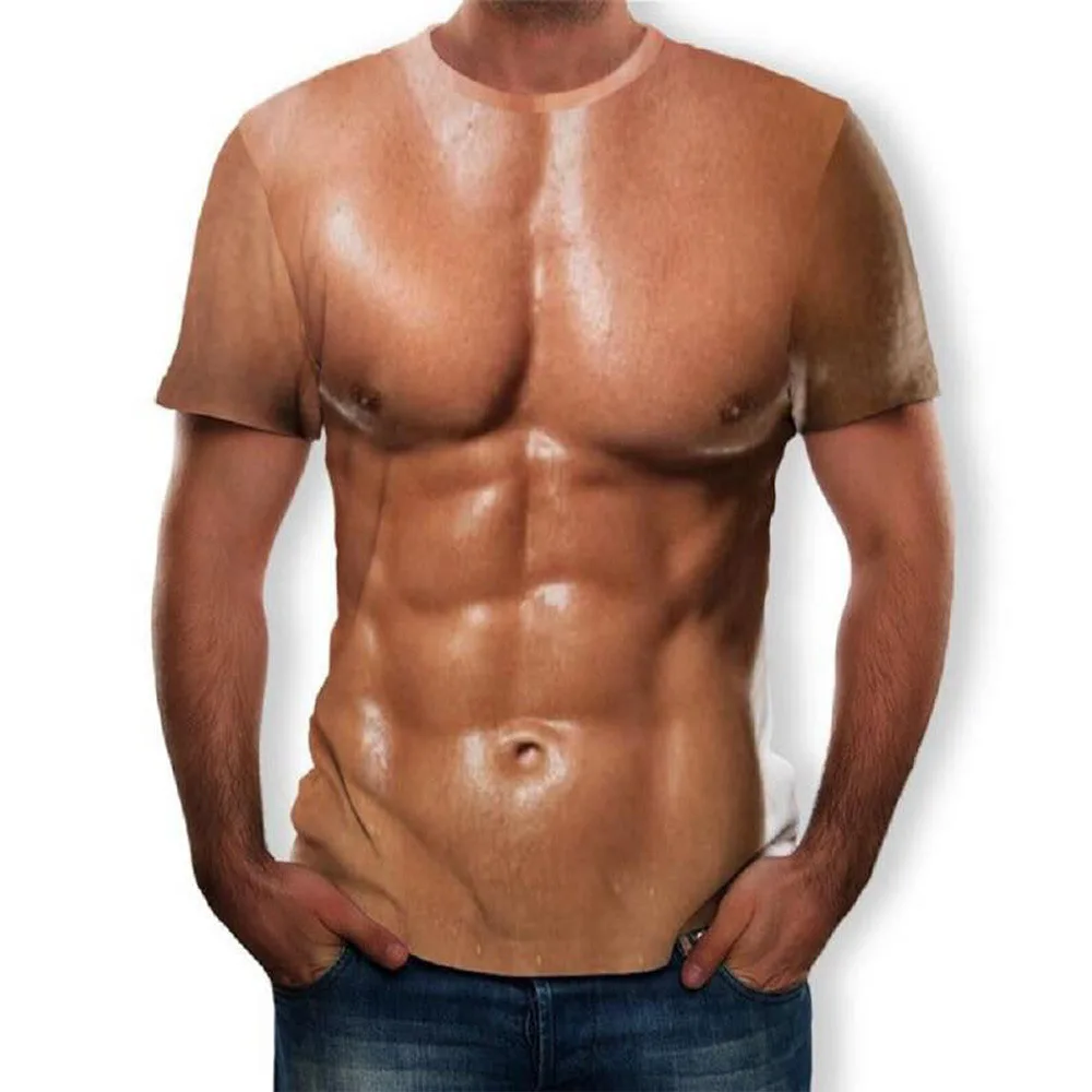 

2021New Men's T-shirt High Quality T-shirt Fitness Muscle Short Sleeve 3D Printing Male shirts Fashion Cool