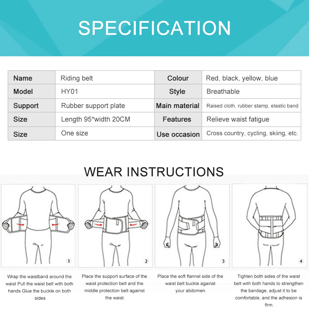 

Motorcycle Racing Waist Support Kidney Belt Sports Safety Protective Breathable High Elastic Adjust Gear Protector