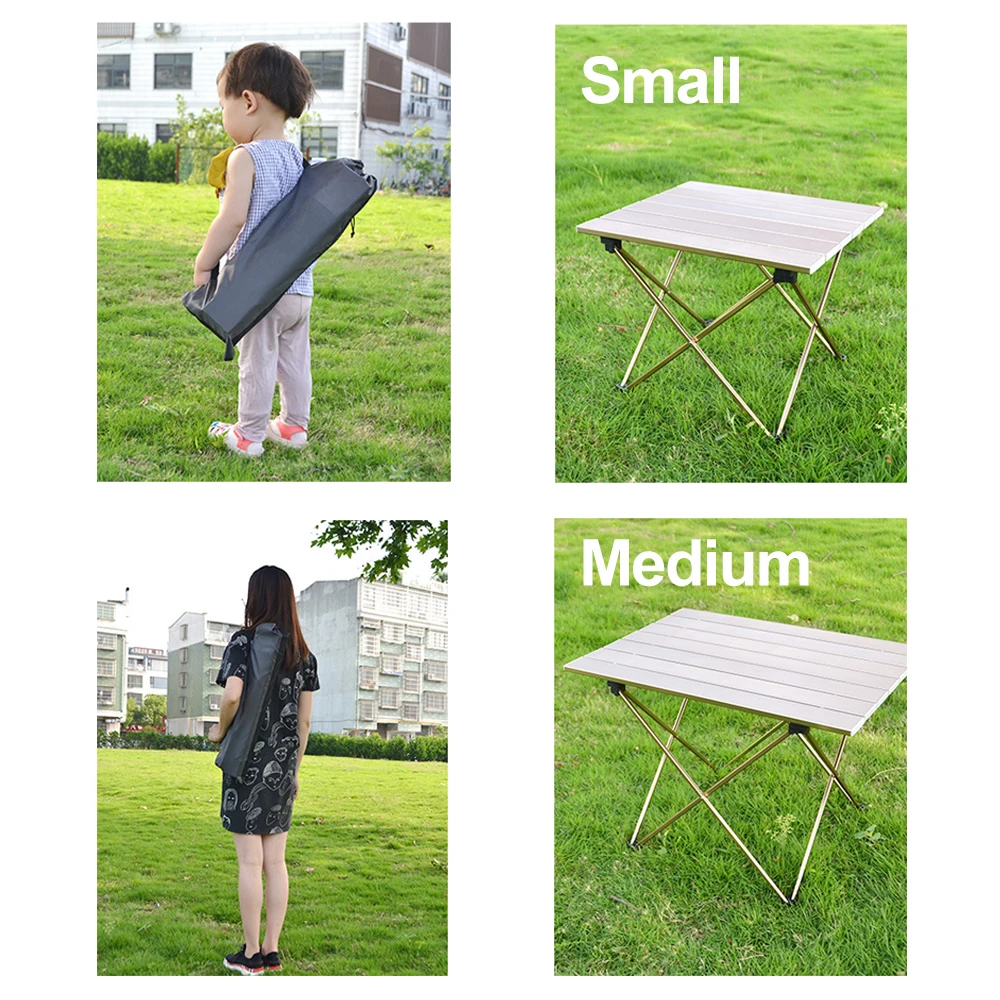 HooRu складной алюминиевый стол для кемпинга пляжа Сверхлегкий с сумкой переноски