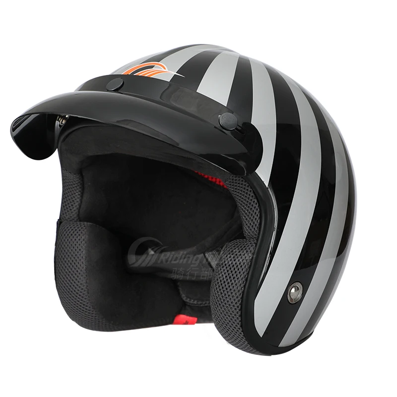 Езда племя точка 3/4 мотоциклетный открытый полулицевой шлем скутер Ностальгия