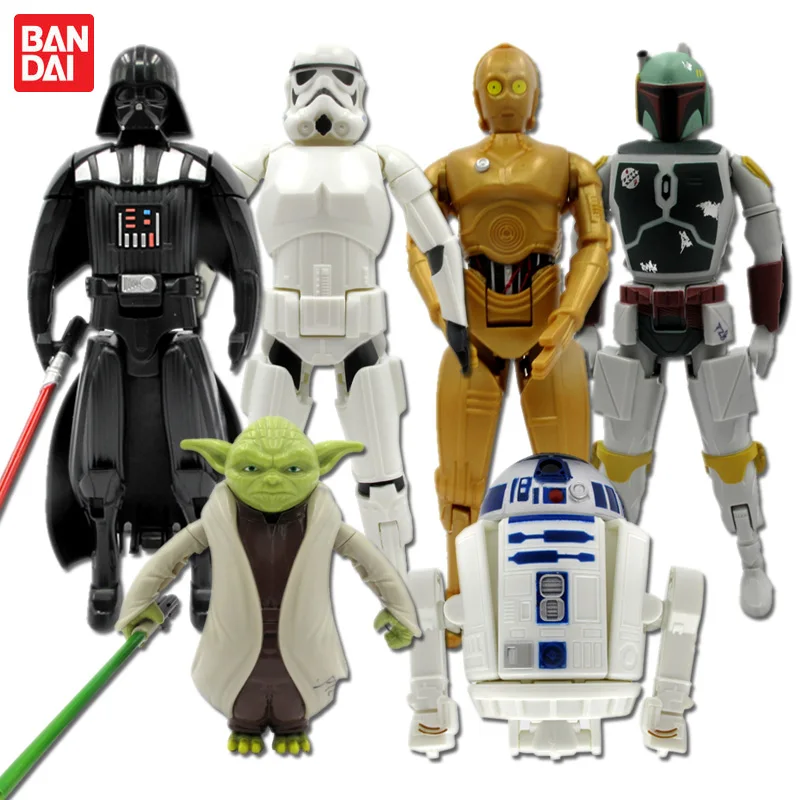 

BANDAI Genuine Deformation Eggs Starwars Force C-3PO R2-D2 Yoda Master Awakens Solider Robot Action Figure