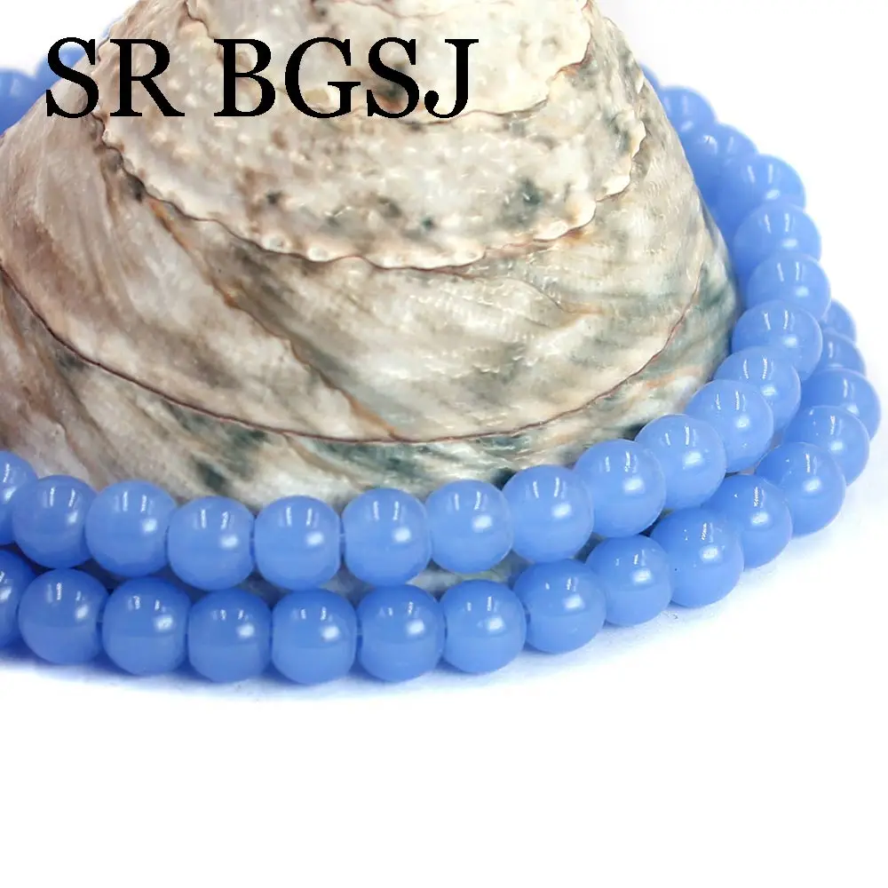 

5Strands 6mm Round Glass Jewelry Making DIY Beads 15inch