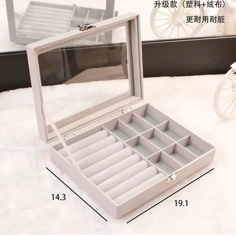 

European Transparent Jewelry Box, Ring, Earring Stand, Earrings, Necklace, Makeup Box, Drawer Type Dressing Table, Finishing Box