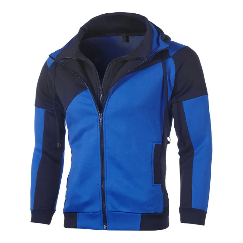 

New Hoodie Sweatshirt Men Autumn Winter Casual Slim Full Sleeve Hoodies Men Sweatshirts Double Zipper Hoody Cardigan Streetwear