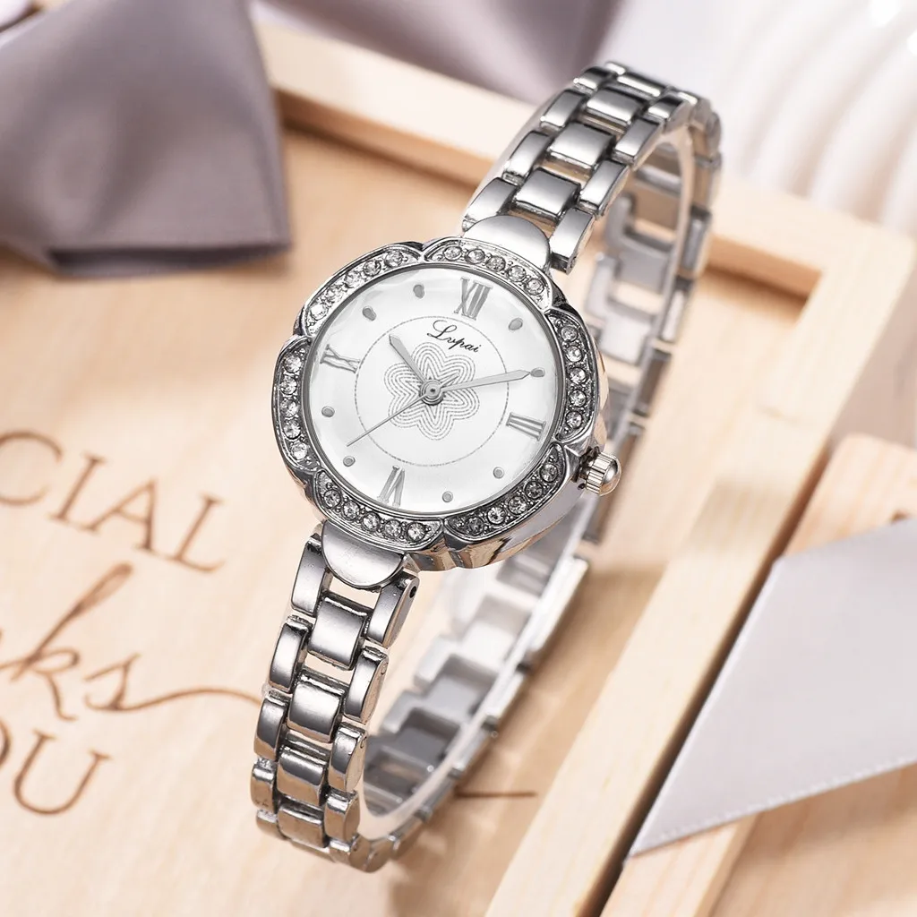 

Women's Watch Rhinestone Steel belt watch European Elegant Beauty Simple Casual Fashion Small Exquisite Bracelet Watch Clock YE1