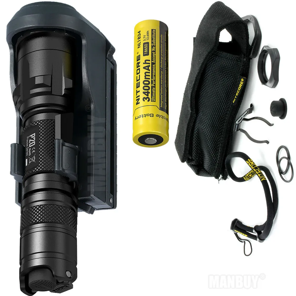2021 NITECORE P20 P20UV тактический светодиодный фонарик с NTH25 + 3400 мА/ч 18650 Батарея посылка