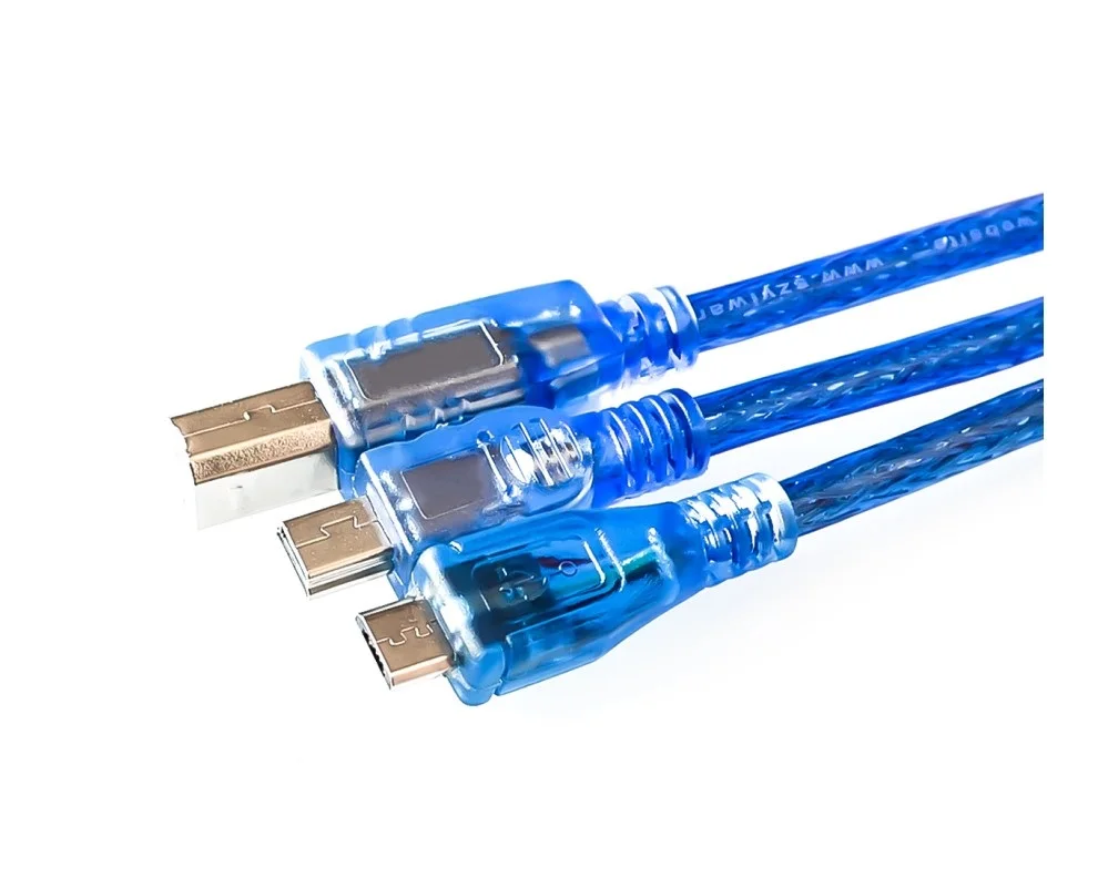 USB-кабель 30 см для Uno r3/Nano/MEGA 2560/Leonardo/Pro micro/DUE Blue высококачественный тип A USB/Mini USB/Micro