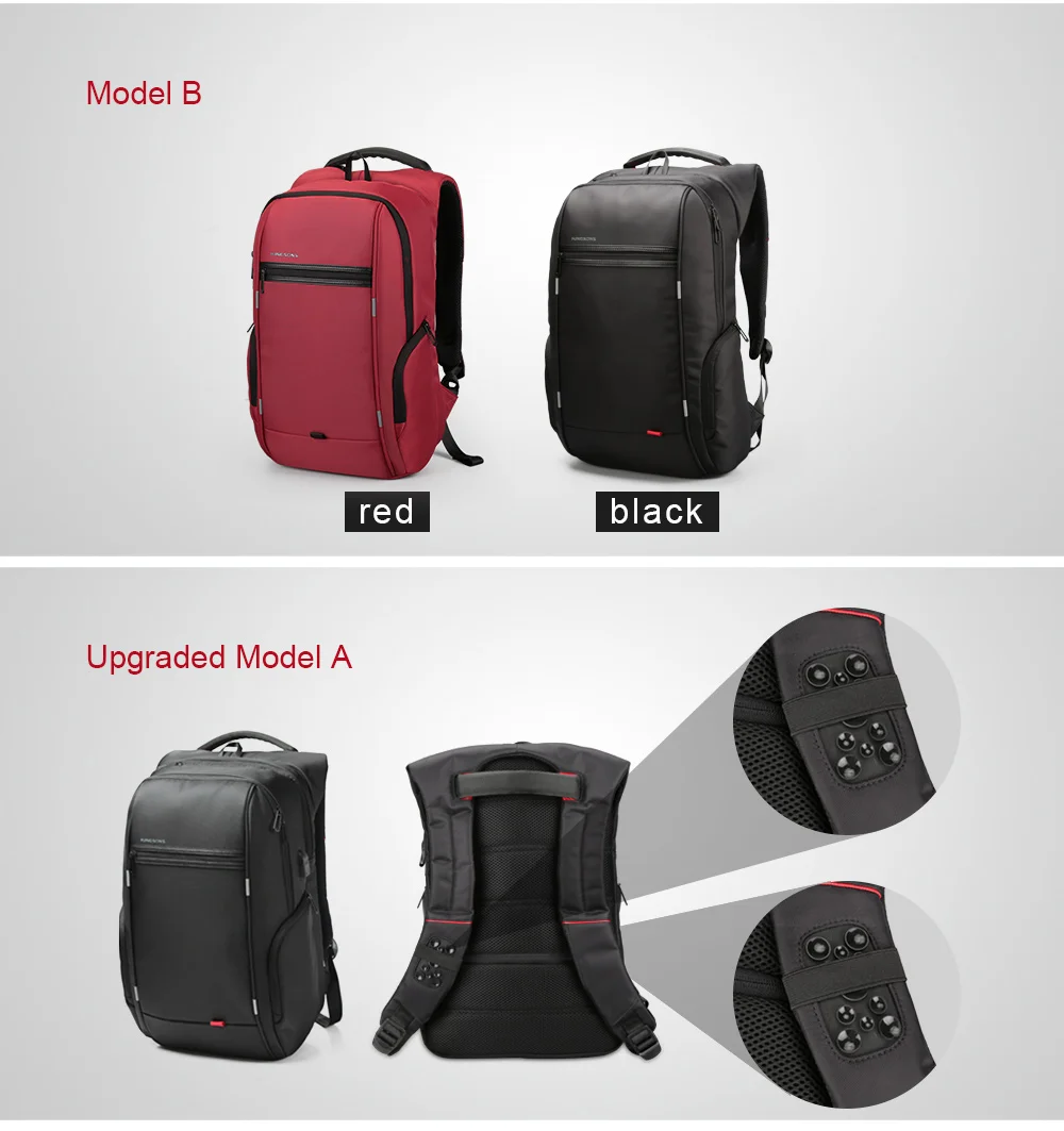 

Kingsons 15"17" Laptop Backpack External USB Charge Computer Backpacks Anti-theft Waterproof Bags for Men Women
