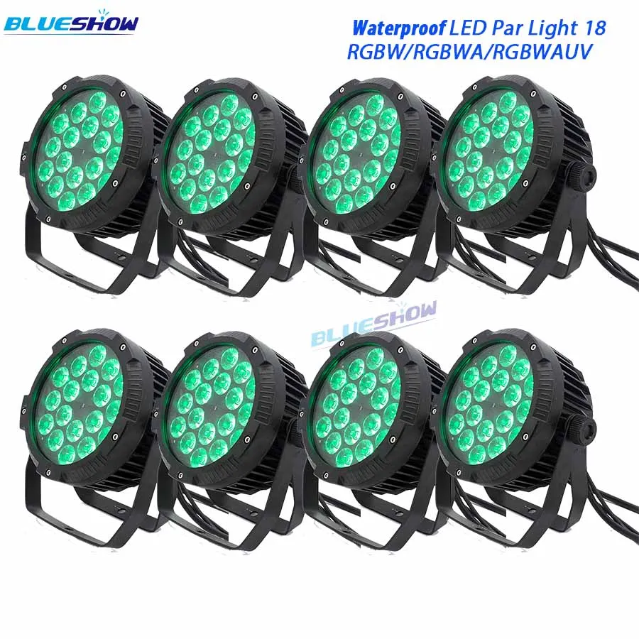 Без налога 8x Алюминий светодиодный Par Светильник на открытом воздухе 18x10 Вт