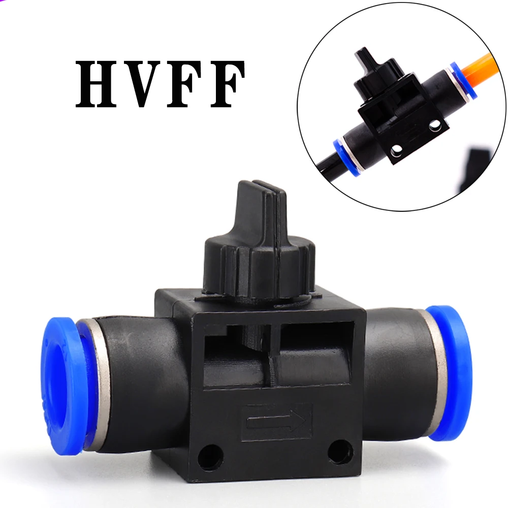 

HVFF pneumatic connector parts manual valve 2-way quick connector hose 4 6 8 10 12mm pneumatic parts connector