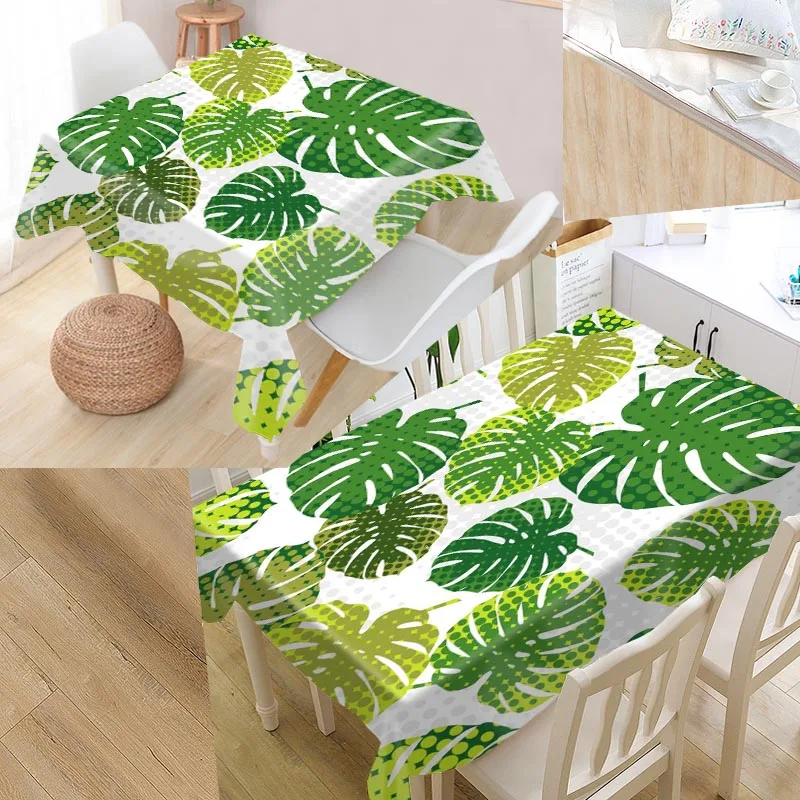 

Best Monstera Pattern Custom Table Cloth Rectangular Oxford Print Waterproof Oilproof Square Table Cover Party Tablecloth