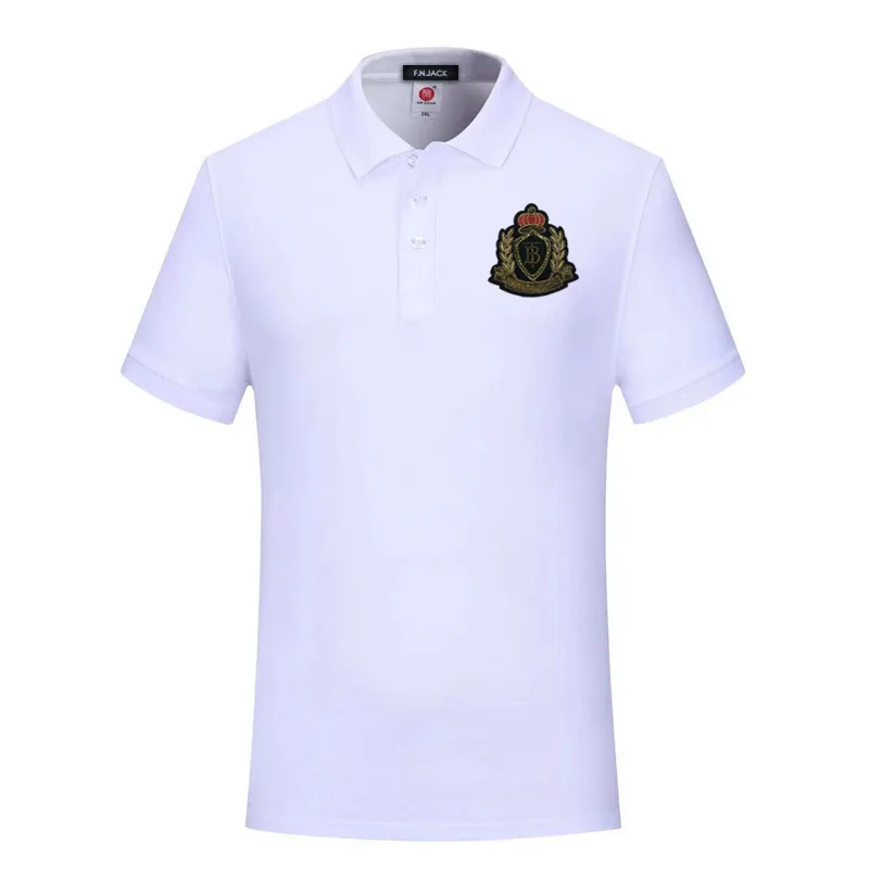 Мужская классическая рубашка поло F.N.JACK хлопковые трендовые Топы с коротким