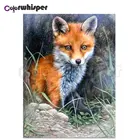 Алмазная живопись, полноразмернаякруглая картина 5D с рисунком животных, лиса, вышивка крестиком, мозаика, картина из страз TH267