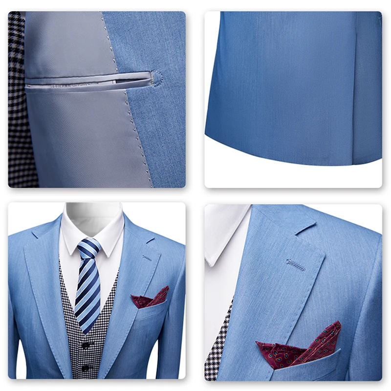 Мужские деловые смокинги с двумя пуговицами и принтом 2 предмета | Мужская одежда