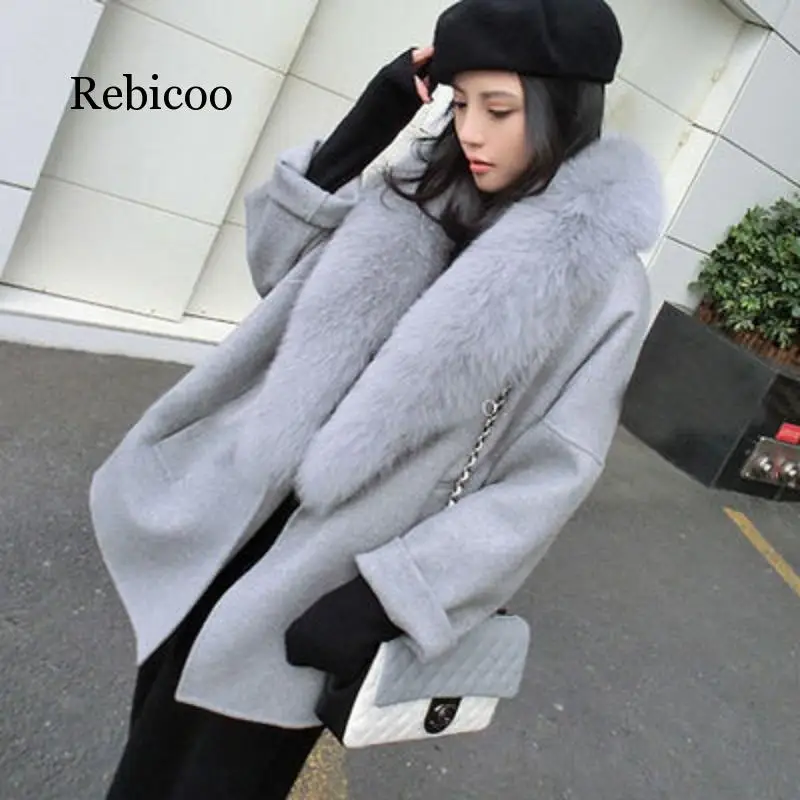 Модное женское Шерстяное Пальто на осень и зиму теплое шерстяное пальто большого