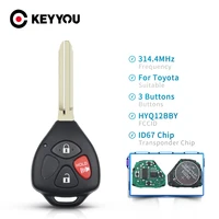 keyyou car remote key for toyota camry avalon corolla matrix rav4 yaris venza tcxaxbxc 34 buttons 314 4 mhz id67 hyq12bby