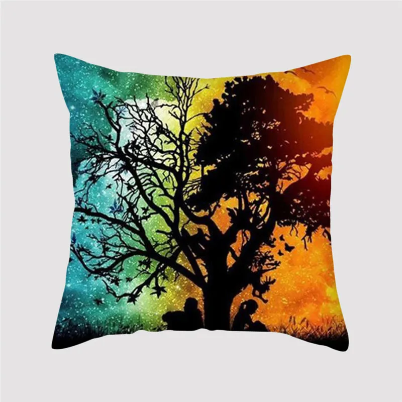 Цветной чехол для подушки Fuwatacchi голубой фиолетовый мягкий декоративная подушка