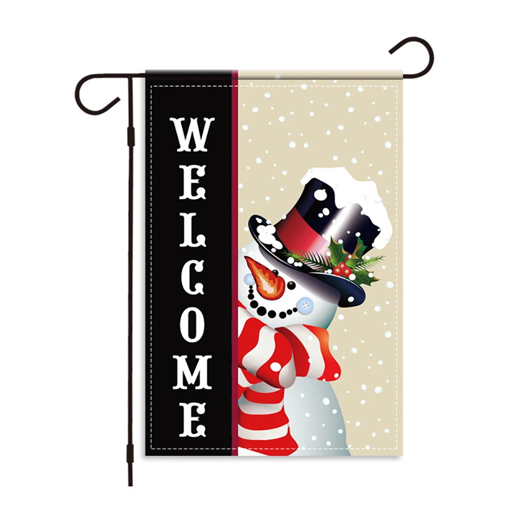 

2020 New Double Sides Garden Flags Christmas Old Man Series Flax Banner Party Flags DIY Festival Decoration Accessiories
