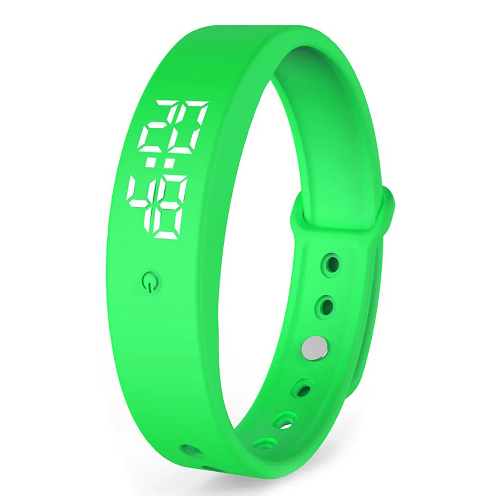 V9 LED Digital Smart Bracelet With Body Temperature Monitor Band Vibration Alarm Reminder Waterproof Clock Smartband | Электроника