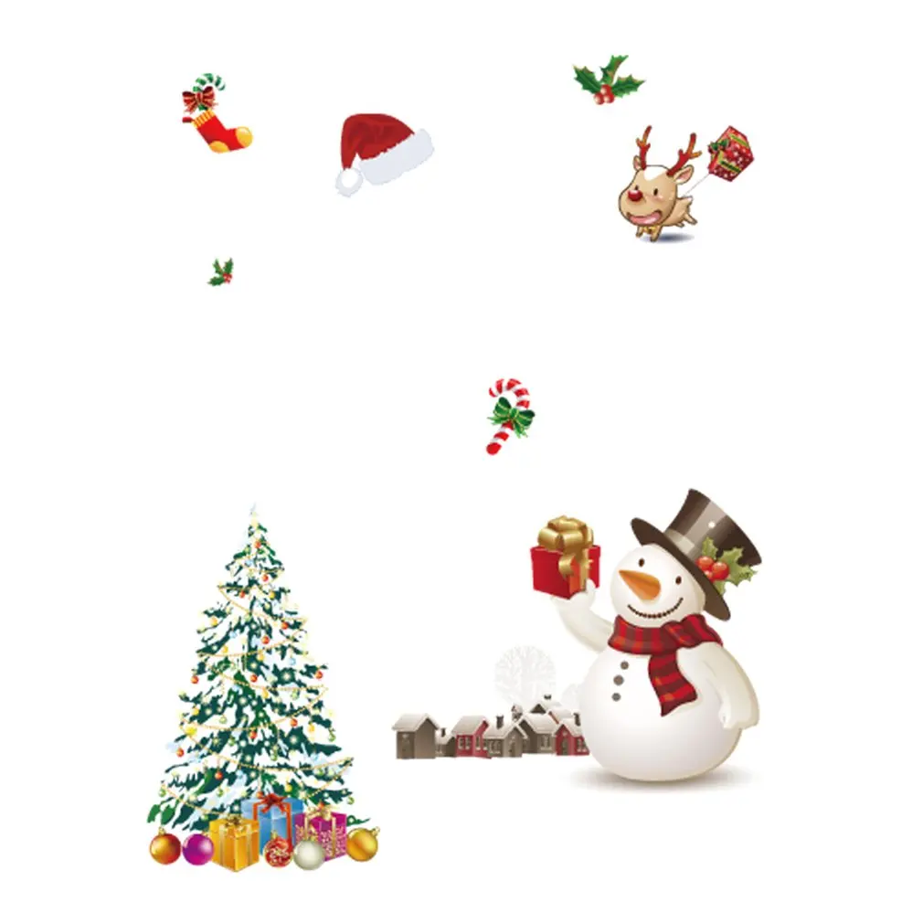 Креативная Рождественская статическая клейкая стеклянная наклейка паста ПВХ