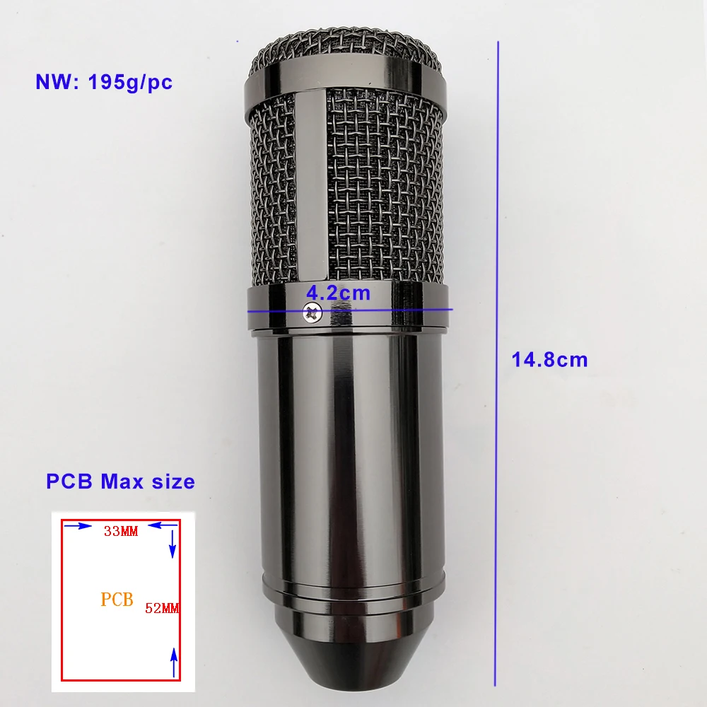 Цвета: золотистый сером и коричневом цвете металла DIY корпус микрофона