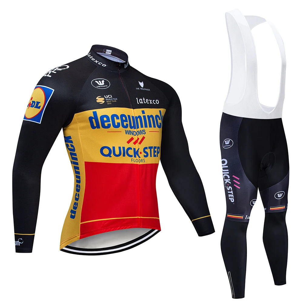 

Cycling Jersey Set 2020 QUICK STEP Team Long Sleeve MTB Bike Clothes Outdoor Bicycle Cycling Clothing Ropa Maillot Ciclismo