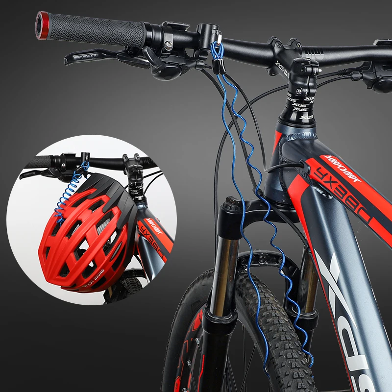 

WEST BIKING Mini Bike Helmet Lock Anti-Theft Alloy Cable Lock for Helmet Bag Motorcycle MTB Bicycle Accessories with Two Keys