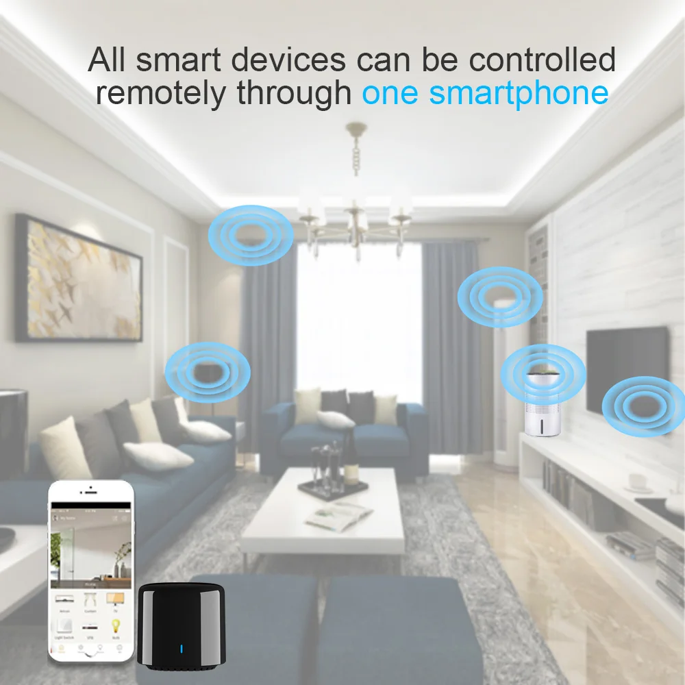 

Broadlink Bestcon RM4c mini wifi IR Wireless Universal Smart Remote Control Hub Compatible with Alexa Google Home IFTTT