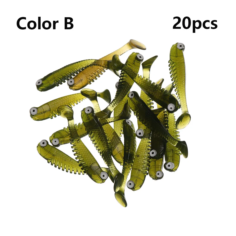 Color B 20 шт красочные гибкие мягкие светящиеся приманки воблер искусственная наживка силиконовая приманка Кемпинг Ночной Рыбалка снасти Аксессуары - Цвет: Color B