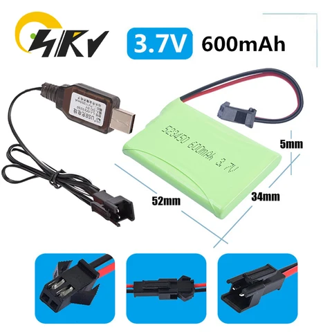 Литий-ионная аккумуляторная батарея 3,7 В, 600 мАч 523450   Игрушечная батарея и разъем SMP-2P для интеллектуального робота-собаки с дистанционным управлением