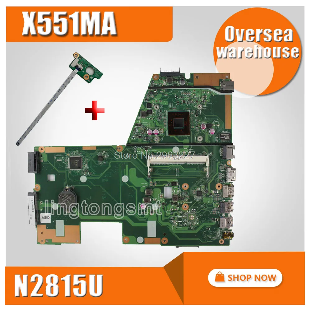 X551MA материнская плата REV2.0 N2815 Процессор для For Asus D550M F551M Материнская ноутбука X551M