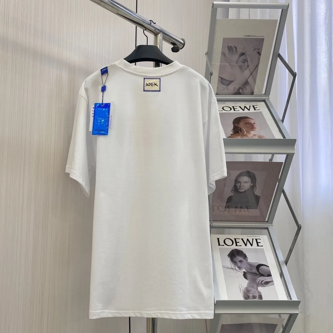 ADER ERROR футболка 2021 для мужчин и женщин спереди Цвет вышитый логотип Adererror высокое