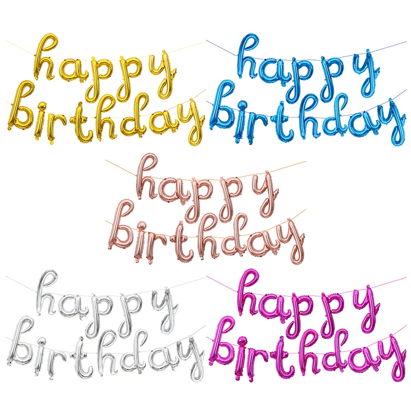 1 Набор нарядное шрифт с днем рождения воздушный шар буквы из розового золота