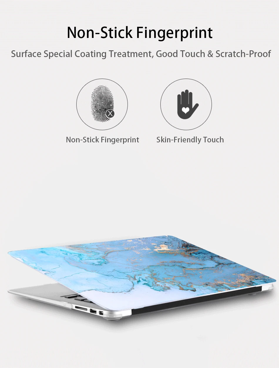 MTT Мрамор чехол для ноутбука Macbook Air Pro retina, возрастом 11, 12, 13, 15 с сенсорной панелью жесткий чехол для macbook pro 13,3 дюймов чехол для ноутбука Funda