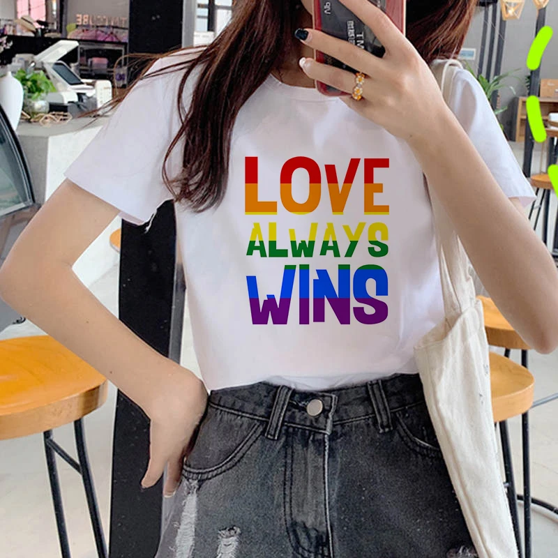 

Fashion Rainbow wings of love T Shirt Women Lovely Print Short Sleeved O-neck T-shirt Vintage Vogue Ullzang Tshirt Harajuku Tops