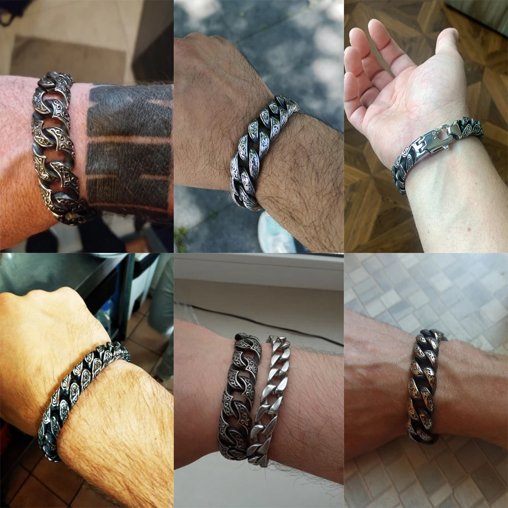 Браслет-цепочка мужской из нержавеющей стали в стиле панк-рок | Украшения и