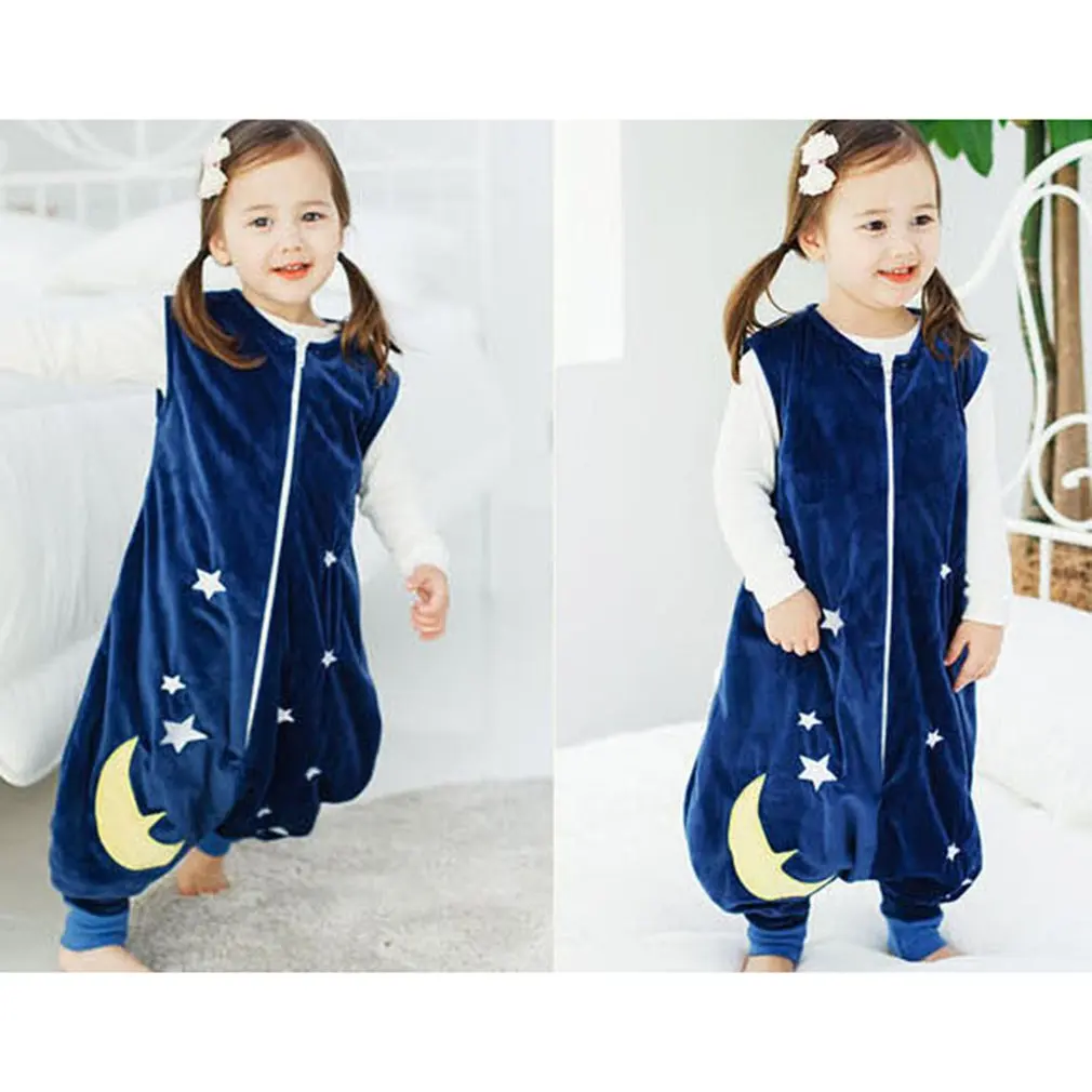 

Spring And Summer Thin New Products Sleeveless Children's European And American Split-leg Flannel Sleeping Bag Without Hood