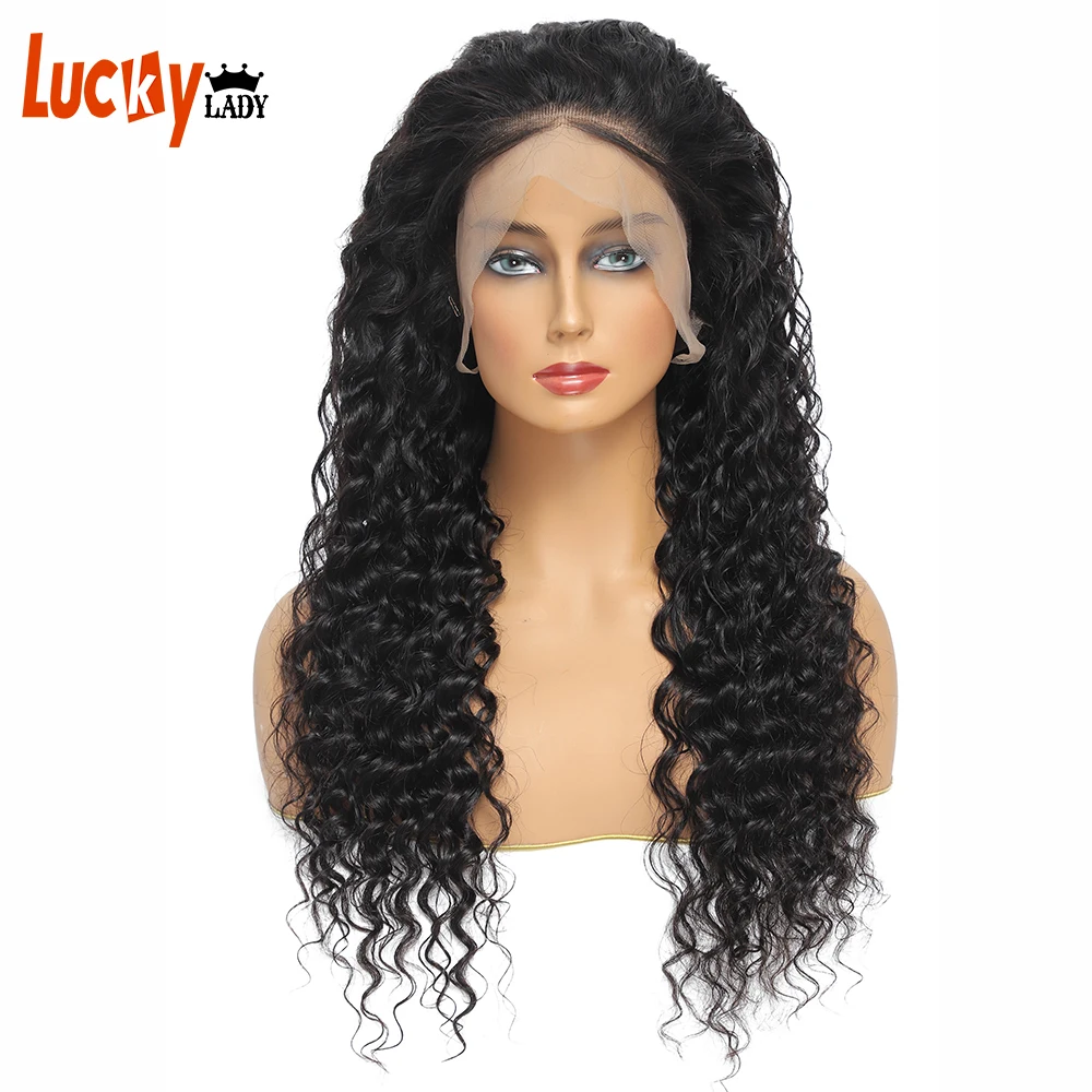 

Glueless Long Deep Wave Lace Front Human Hair Wigs Brazilian Deep Wave Curly Hd Frontal Lace Wig Brown For Black Women Prepluck