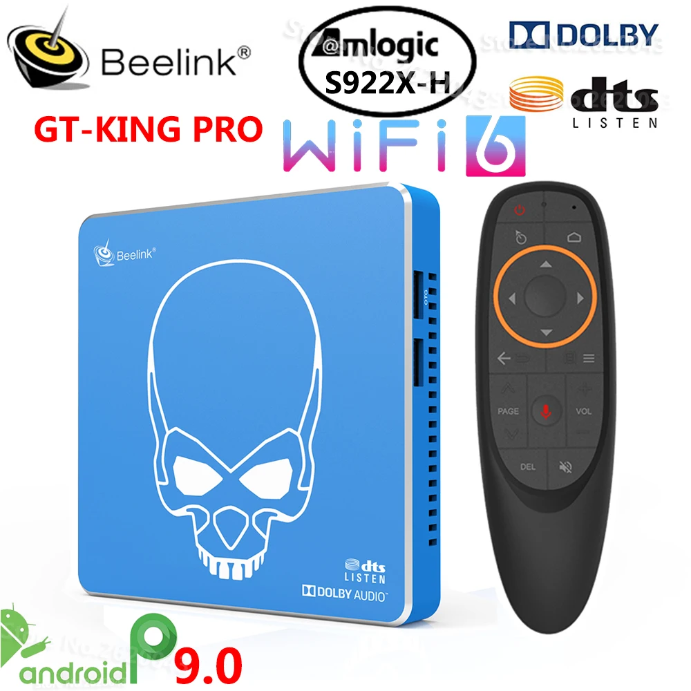 Beelink GT KING PRO WiFi 6 Amlogic S922X Smart Android 9 0 TV Box 4 Гб DDR4 64 ROM Dolby Audio DTS 4K HD Hi Fi