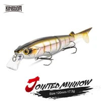 kingdom btforce multi jointed fishing lures 120mm floating surface hard baits minnow swimbait trout wobblers soft t tail lure