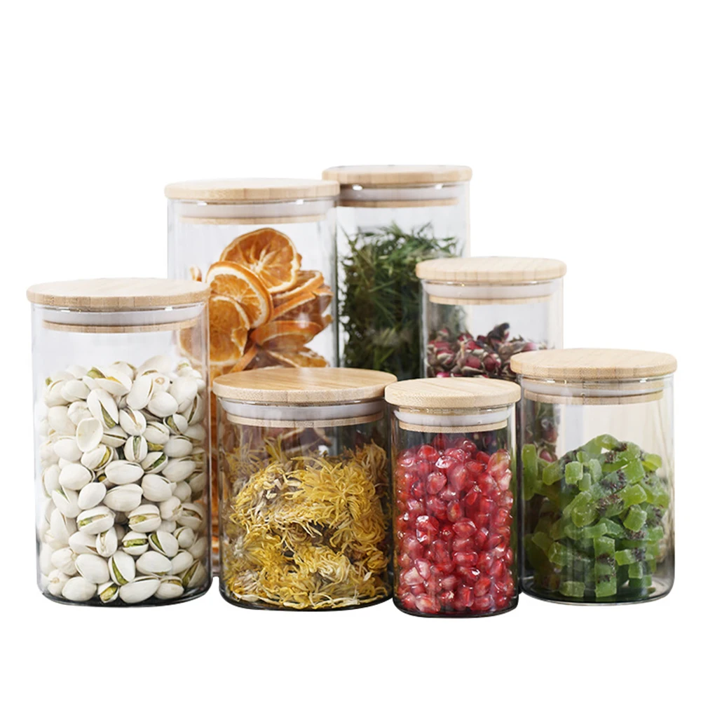 Кухонная банка для хранения стеклянные банки герметичные с крышкой бутылки