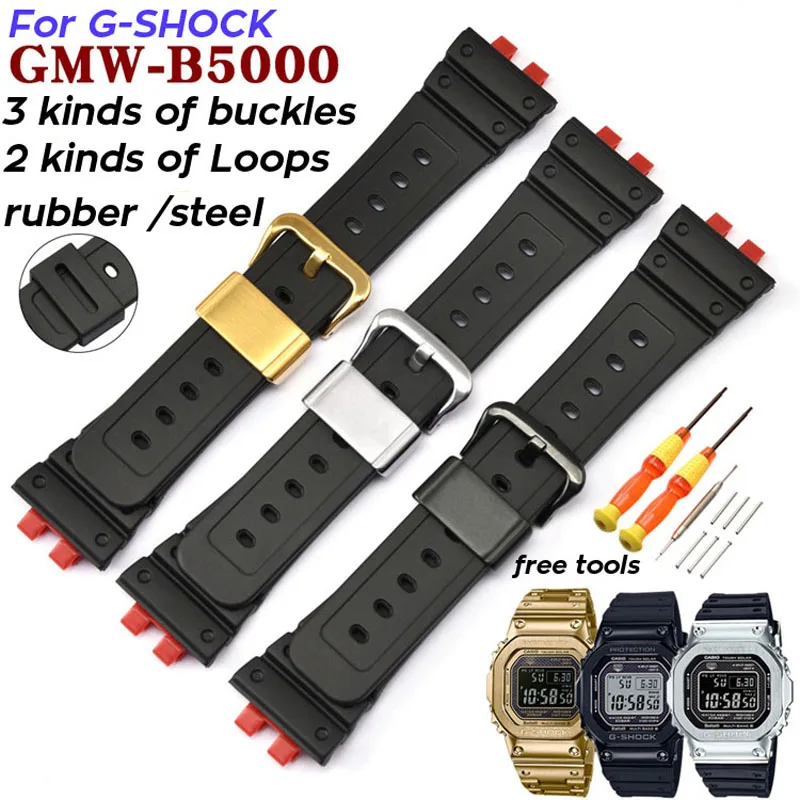 Чехол из ТПУ с Ремешок для наручных часов оптическими зумом Casio G SHOCK GMW B5000 ремешок